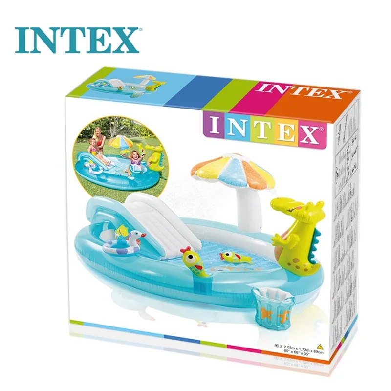 inflatable family baby mushroom pool with water slide (7)