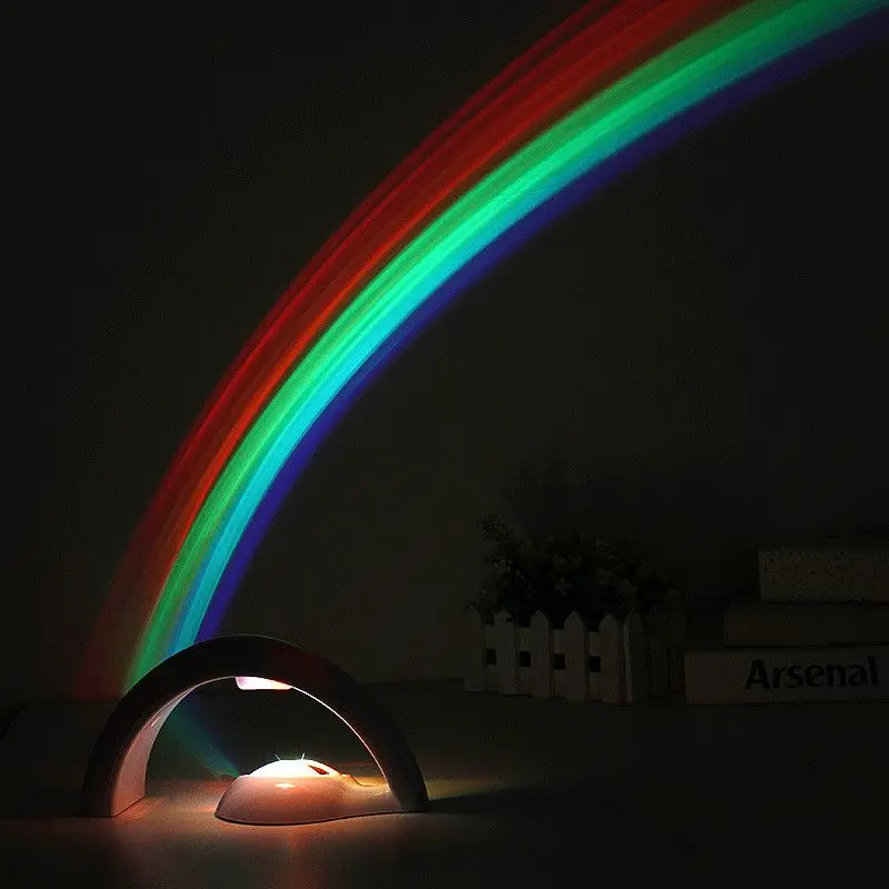 Romantic Sky Rainbow Projector Lamp Novelty LED Colorful Rainbow Night Light For Room Decoration