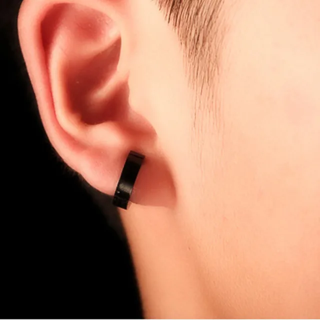 1 Pair Men S Stainless Steel Non Piercing Earring Clip On Ear Stud 1 Pair Men S Stainless Steel Non Piercing Earring Clip On Ear Stud Cuff Earrings