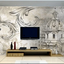 Papel pintado clásico personalizado, mural grande patrón de estilo europeo y Castillo para dormitorio TV papel de paseo parede vinilo