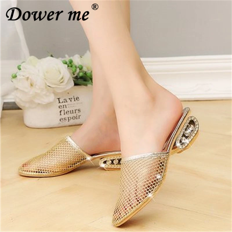 

Big size 34-40 best quality platform brand high heels Shoe Woman Summer mules pumps fashion Hollow breathable mesh sandals women