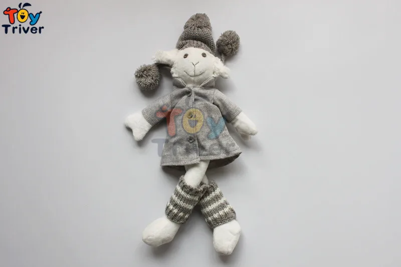 32cm Plush Sheep Lamb Penguin Snowman Couples Handmade Knitted Toys Knitting Dolls Baby Kids Girl Firend 3