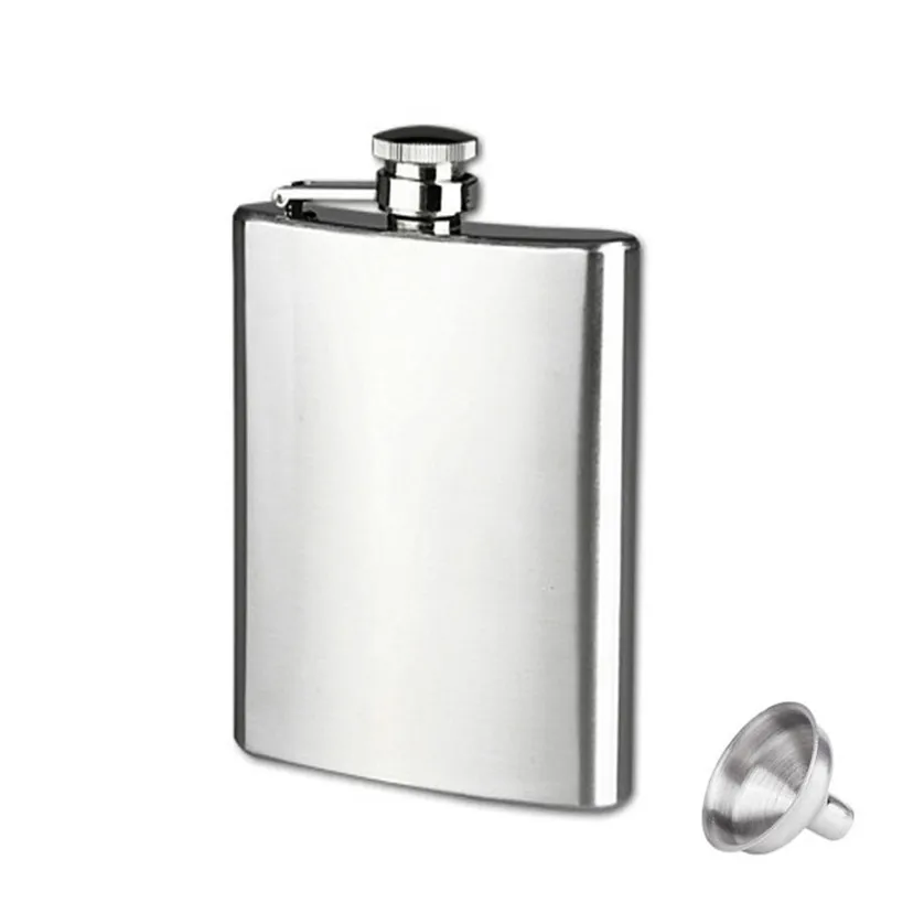 Wine Ziz Stainless Steel Hip Flask with Mess-Free Funnel Bourbon Portable Mini Travel Alcohol Bottle for Whiskey Rum and More, 8oz Leak-Proof Liquor Flask for Men and Women Black Vodka 