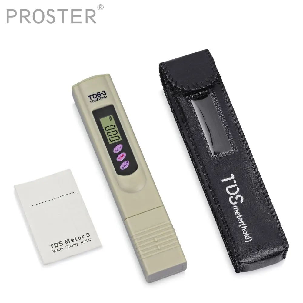 

Proster Digital TDS 3 Meter TDS-3 Water Tester TEMP PPM Tester Filter Purity Meter Water Quality Tester Measuring Tools