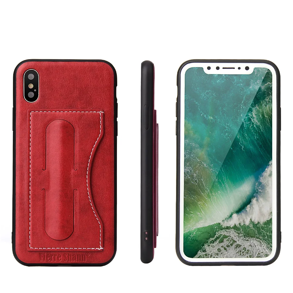 Luxury Leather Case Cover for iPhone X with Kickstand Flip Style With
