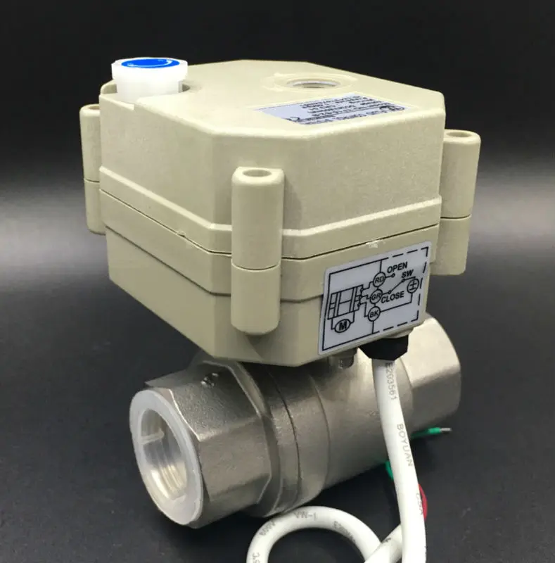 TF20-S2-B бренд топ продаж 2-полосная BSP/NPT 3/4 ''моторизованный клапан с ручным управлением AC/DC 9 V-24 V 3 провода из металла Шестерни
