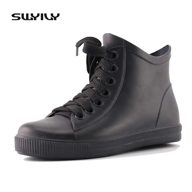 2016 help low casual rain boots female comfortable non-slip short boots outdoor 35-39 size lace water shoes for women