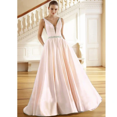 Suosikki длинное вечернее платье с v-образным вырезом, расшитое бисером, винтажное выпускное платье, vestido de festa, свадебное платье, недорого вечернее платье, платья - Цвет: Шампанское
