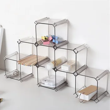 

6Pcs DIY Underwear Ties Bra Socks Storage Plastic Storage Box Case Desktop Drawer Divider Closet Creative Desktop Organizers Box