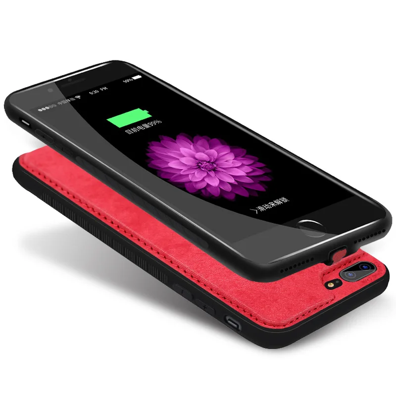 

battery charger case for iphone 6 6s 7 8 plus Ultra-thin leather Charging Back Cover for iphone x xs max sr External Power Bank