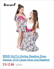Европа-американских платья для мамы и дочки Лето с цветочным принтом Одинаковая одежда для семьи с коротким рукавом Одежда для всей семьи комплект
