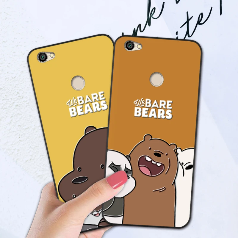 

3D Cute Cartoon Phone Case For Xiaomi Redmi Note 5A Prime We Bare Bears Funny Toys Silicone Cover Case For Redmi Y1 / Y1 Lite
