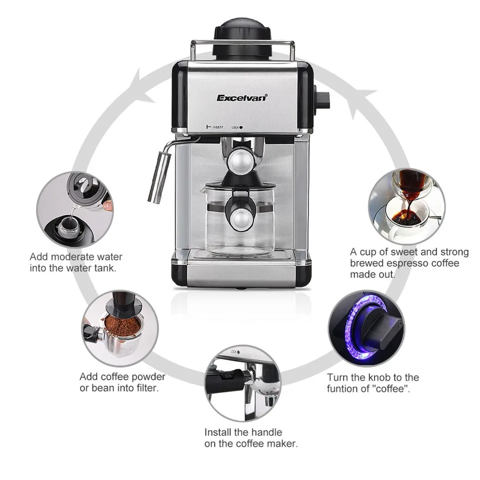 Automatic Coffee Maker Espresso Machine Belt Grinding Machine High Pressure Steam Coffee Machine F-1797