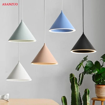 Modern Nordic minimalist creative hanging lights macarons pendant light for living room restaurant bar lighting fixture modern led pendant lights lamp dining room hanging white restaurant lighting iron bar nordic creative for kitchen