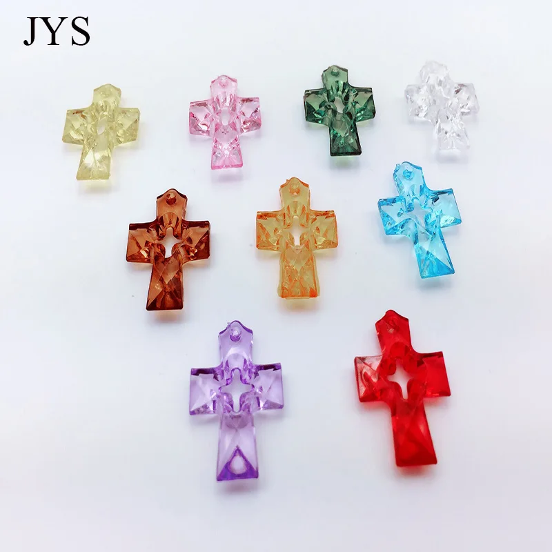 FREE SHIPPING 18*25MM 24PCS/LOT MIXED COLOR LARGE PLASTIC CROSS CHARMS