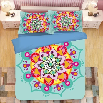 

3D Mandala Bedding Set blue Duvet Cover sets With Pillowcases Flower twin full queen king Bedclothes Bohemian 3-Piece Bedspreads
