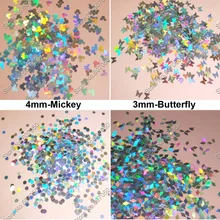 60 грамм x голографический лазер серебро устойчив к растворителям блеск Spangle форма для украшения ногтей и гель лак для ногтей