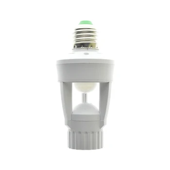 

1Pcs AC110V 220V PIR Infrared Motion Sensor E27 Led Light Lamp Base Holder Bulb Socket 360 Degrees Detection Day & Night 2 Modes