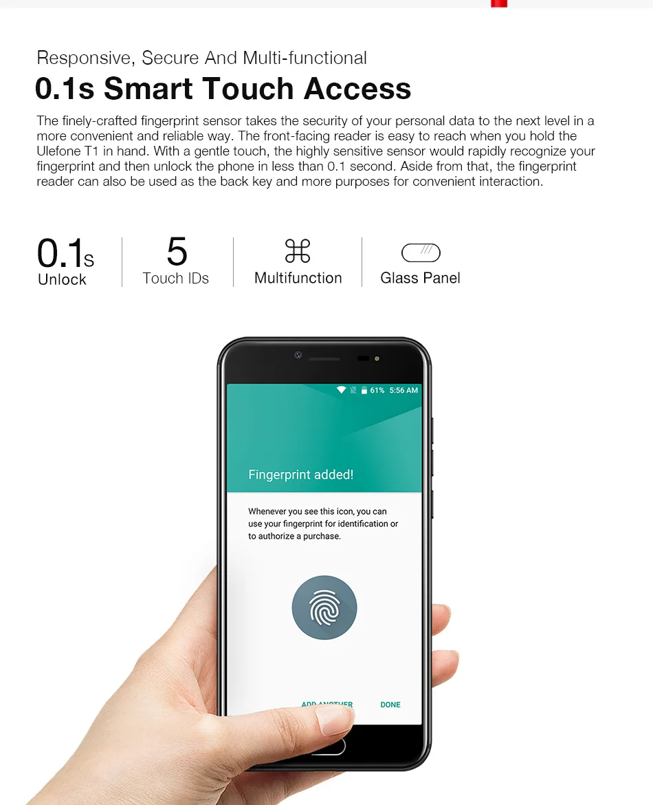 5,5 дюймовый восьмиядерный смартфон Ulefone T1 6 ГБ+ 64 Гб двойная задняя камера 16 Мп+ 5 Мп 3680 мАч Android 7,0 отпечаток пальца ID 4G мобильный телефон