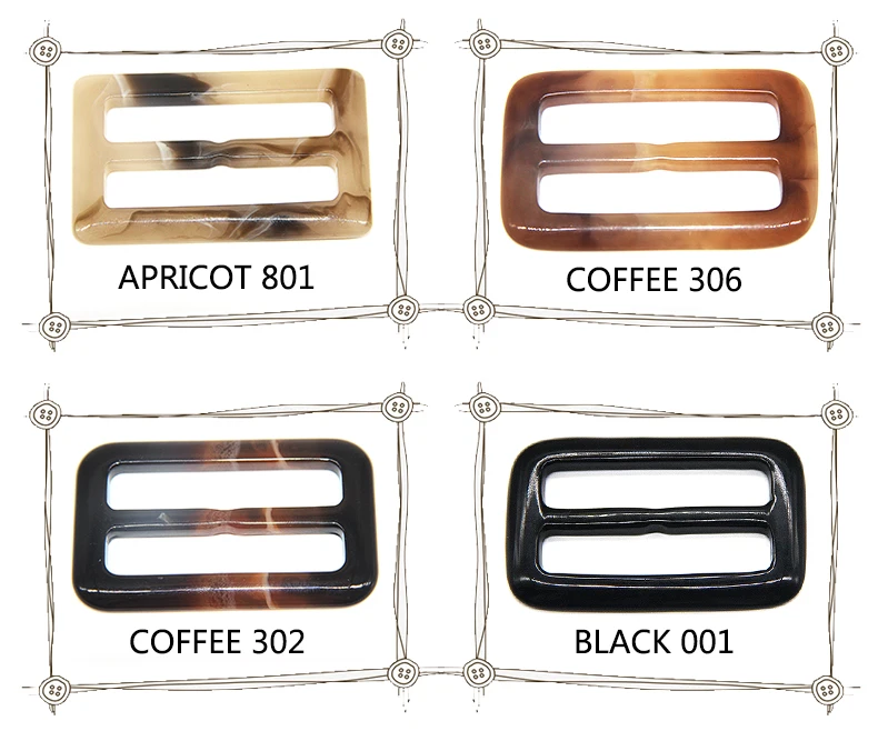 1 pack black white coffee resin belt buckle for Luggage women dress overcoat windcoat decoration garment accessories DIY