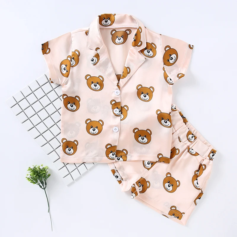 

Children Pajama Sets Cute Bear for Girls Clothing sets new Summer Baby Boys Sleepwear Pajamas Set Kids Sleepwear