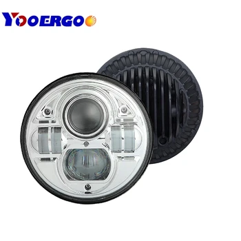 

7 Inch 45W H4 LED Headlights Lamp With Angle Eyes 7" Round Headlamp For Lada 4x4 Urban Niva Land Rover 90/110 Defender