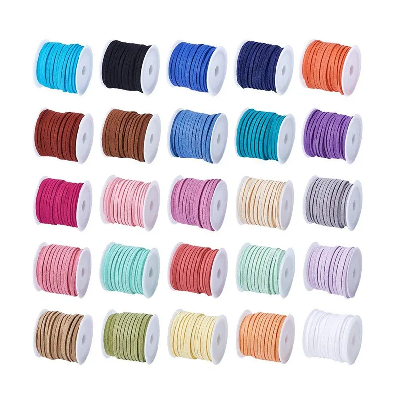 

5m/roll 3x1.5mm Flat Faux Suede Cord Necklace Rope Needlework Velvet Lace DIY Thread String Necklace Jewelry Findings F55