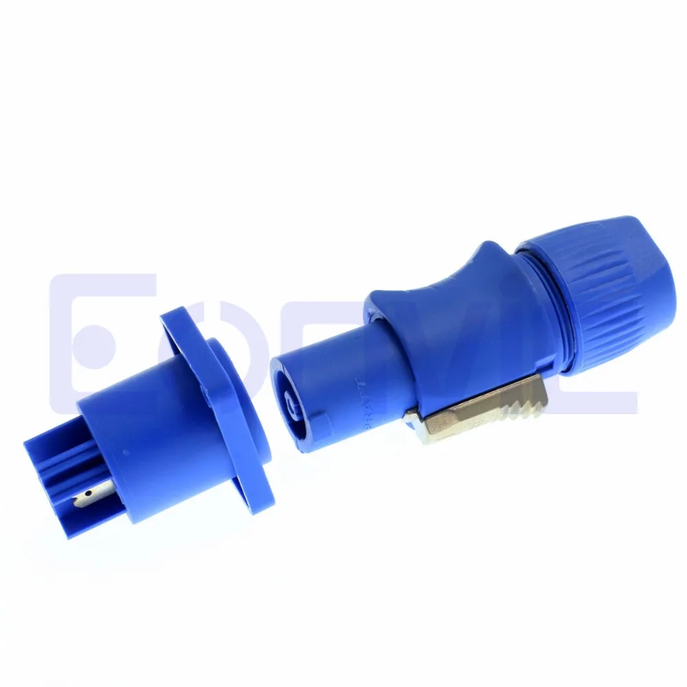 

Compatible with Neutrik Powercon NAC3FCA Mains input cable connector, 20 Amp NAC3MPA-1 Mains output panel connector(Blue)