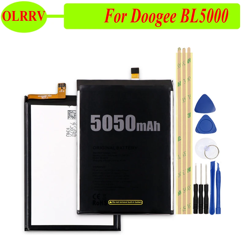 

OLRRV 5050mAh For Doogee BL5000 Battery Replacement For Doogee BL5000 Batteries Smart Phone +Tools