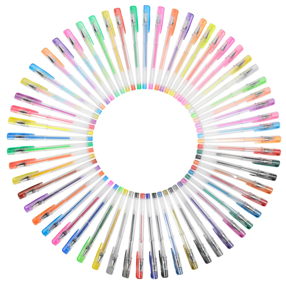 120 шт. гелевая ручка набор заправки металлический пастельный неоновый глиттер эскиз рисунок цветная шариковая ручка школьные канцелярские маркер детские подарки