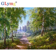 GLymg алмазная живопись 5d Diy лес пейзаж дерево вышивка крестиком полный квадратный стразы, вышивка, мозаика подарок домашний декор