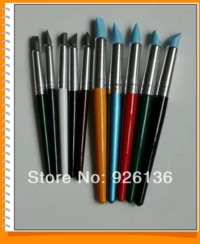 

Set of 10 Color Shaper for Polymer Clay Sculpting Tools Rubber Brushes Painting Pen Tools Artist Brush Size 10 and 6