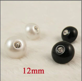 

30pcs/lot High quality pearl rhinestone embellishment buttons,sewing buttons12mm,shank buttons,mushroom buttons(SS-634)