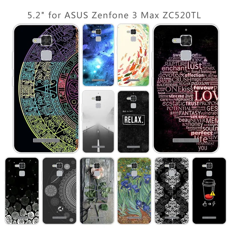 ТПУ чехол для Asus Zenfone 3 Max ZC520TL Мягкие силиконовые чехлы телефонов мраморные Чехлы 5