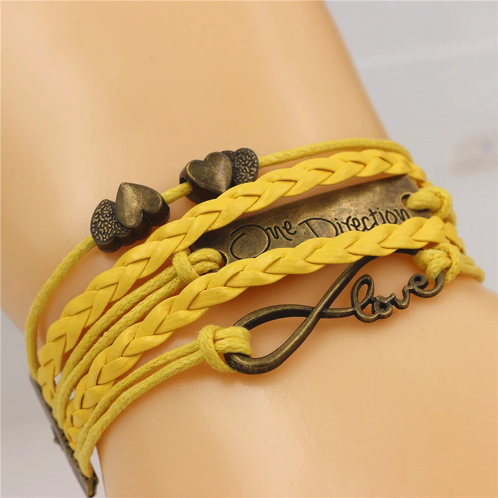 DGW New Fashion Multilayer Bracelets Alloy Infinity letter Leather