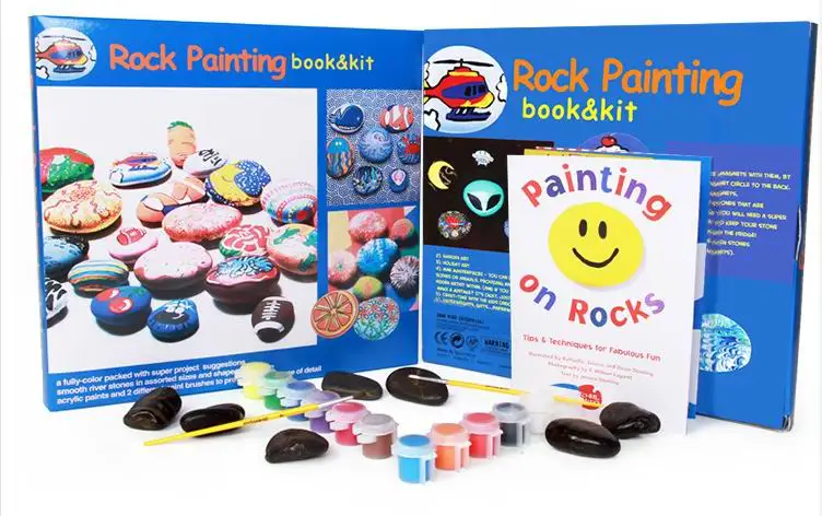 Смешные дети бренд камень картины игрушки включать 10 шт. различные формы камней и 12 видов цветов пигмент, дети ребенок рисунок игрушки