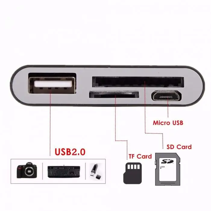 4 в 1 usb type-C считыватель карт OTG TF Micro SD карты адаптер зарядки для Macbook телефон планшет SD998