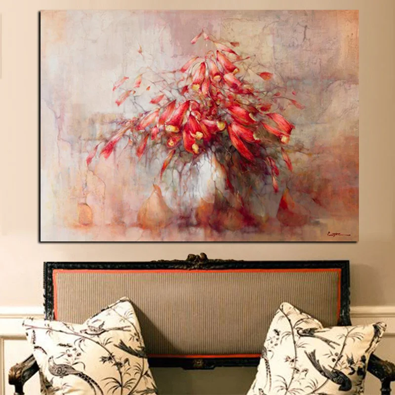 Big Size HD Print Abstract Floral Flowers Oil Painting Modern Minimalist Alpine Orchid Poster Wall Art Pictur Home Cuadros Decor (2)