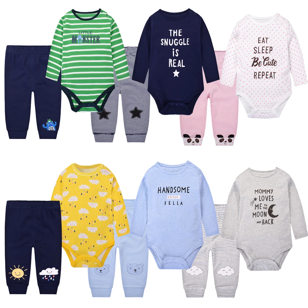 

Infant Long Sleeve Triangle suit Set summer children's baby casual Long sleeved suit Infant short-sleeved triangle suit
