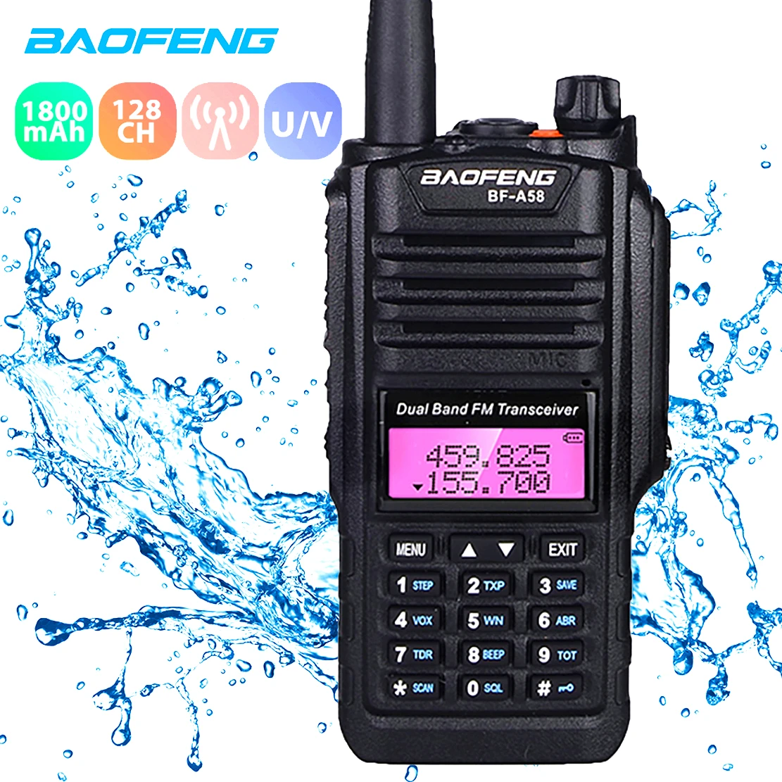 Baofeng BF-A58 портативная рация 10 км UHF VHF IP67 Морская водонепроницаемая двухсторонняя радиостанция приемопередатчик Ham Радио Baofeng A58