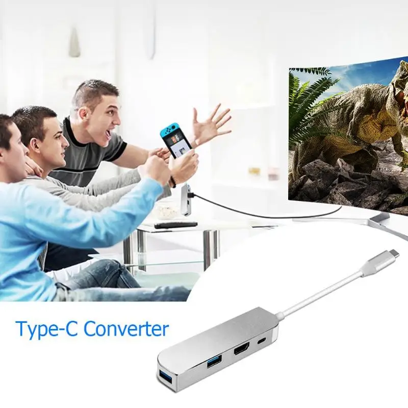 4 к HDMI USB 3,0*2 Тип C адаптер для Nintend переключатель зарядки портативный к/30fps зарядный адаптер NS/ноутбук/Macbook/оконные рамы