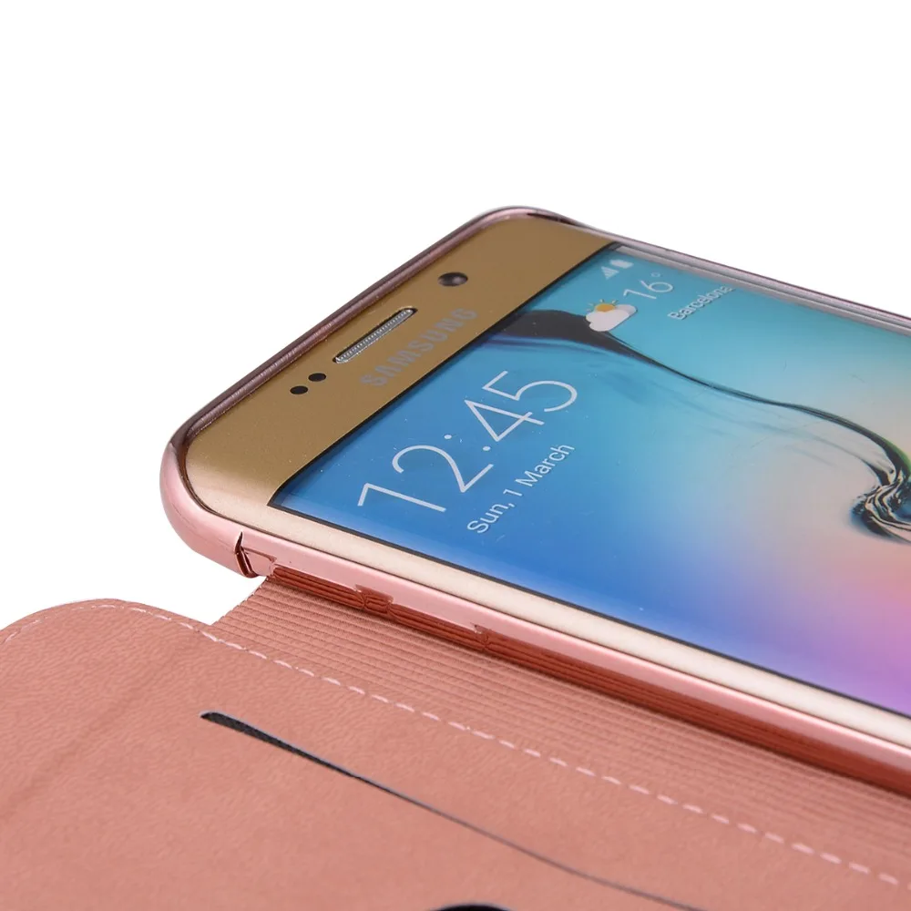 Покрытие Силиконовой ТПУ Кожаные Чехлы Флип чехол Для Samsung Galaxy S6 Edge G9250 G925F Luxury Case
