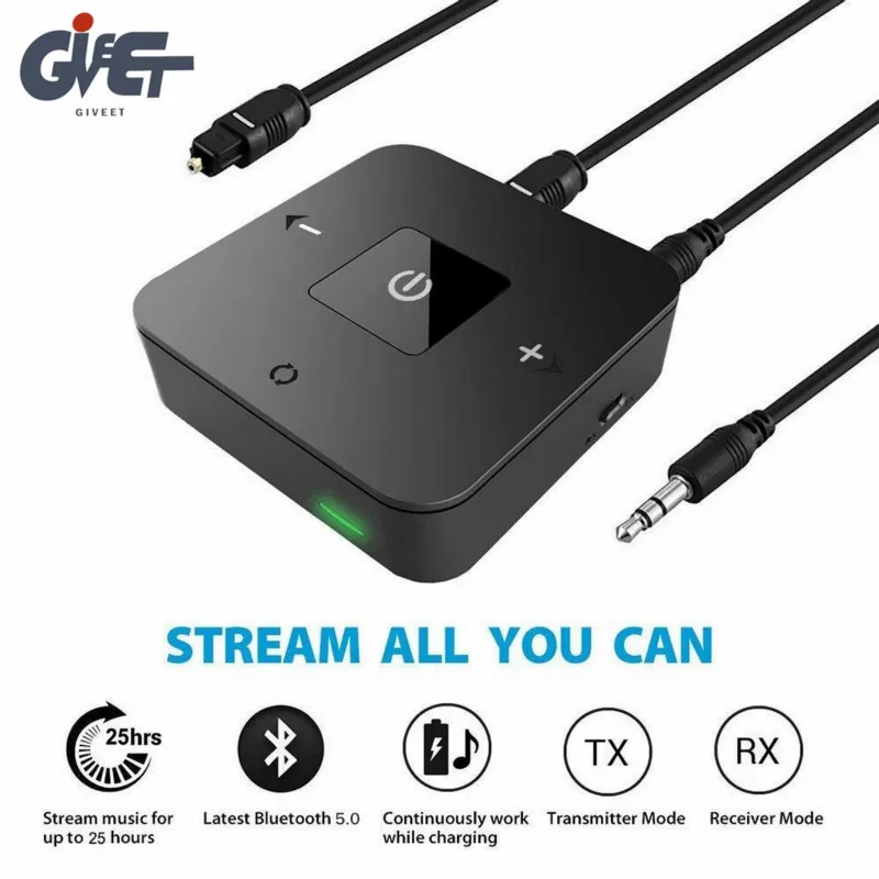 Achat Dernier récepteur émetteur Bluetooth V5.0 2 en 1 3.5mm adaptateur Audio sans fil pour casque TV haut parleur système stéréo de voiture à domicile