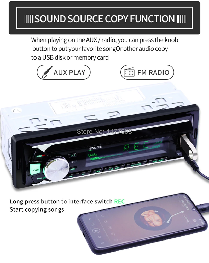 1 Дин Автомагнитола Bluetooth двойной экраны стерео аудио MP3 ID3 WMA USB TF A2DP громкой связи ISO головного устройства PHYEE SX-MP33300BT