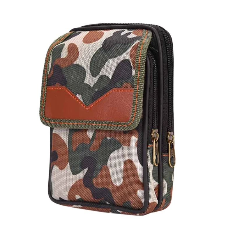 Outdoor Running Large Capacity Waist Bag Vertical Canvas Waterproof