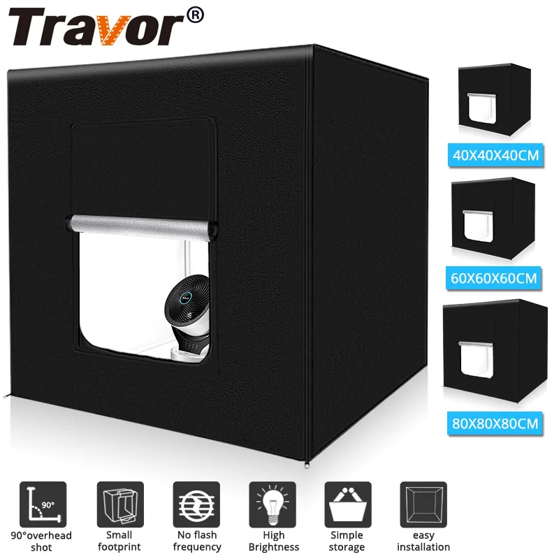 Travor световой короб 40 60 80 см Портативный софтбокс фото лайтбокс палатка с 3 цвета