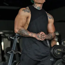 Для мужчин Стрингер фитнес бодибилдинг майки без рукавов мужские повседневные футболки жилет свободная быстросохнущая рубашка для мышечных парней