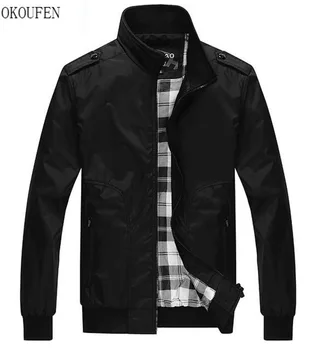 

Hommes de casual noir veste Zipper pocket style Britannique plaid doublure nouvelle chute 2016 hommes designer aviateur jacket