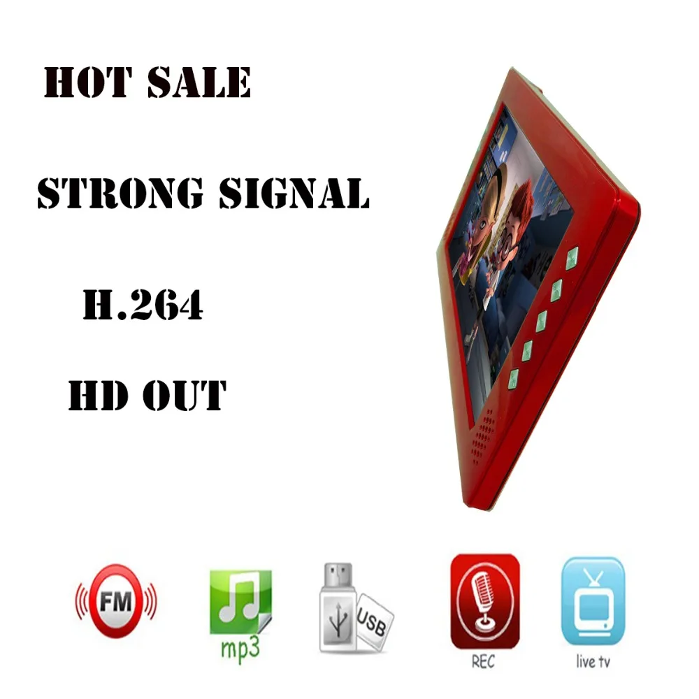 

Factory price! strong siginal rechargeable 9 inch H.264 USB HD out multi language digital portable tv!