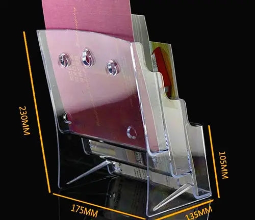 Прозрачные 2 шт А5 3 яруса пластиковые брошюры, брошюры, витрины, стойки, подставки для вставки листовок на рабочий стол